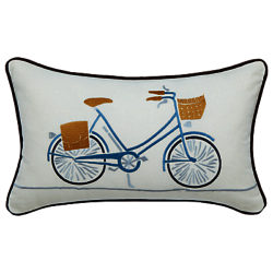 Scion Snowdrop Bicycle Cushion, Burnt Orange/White